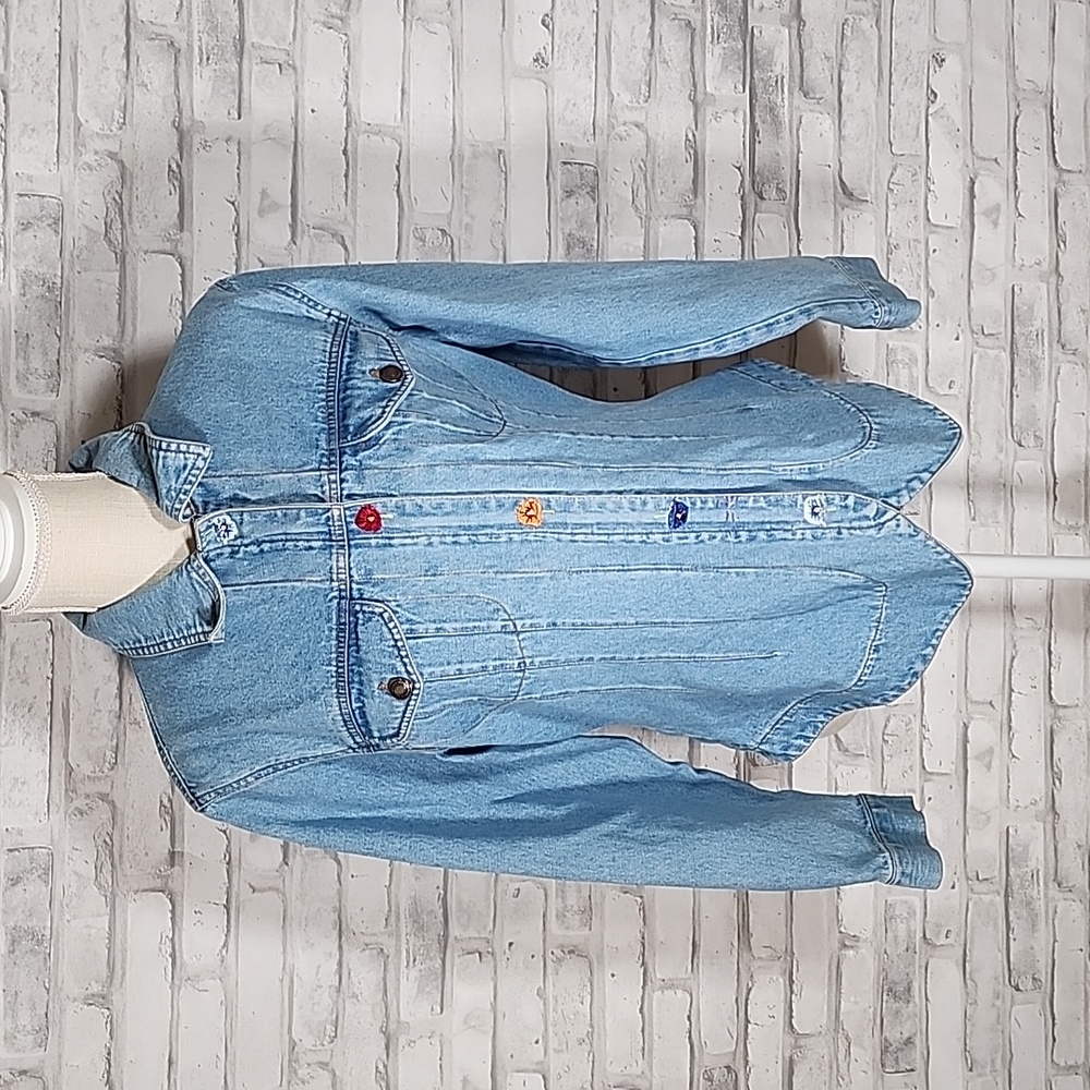 Newport News Vintage Floral Jean Denim Jacket
